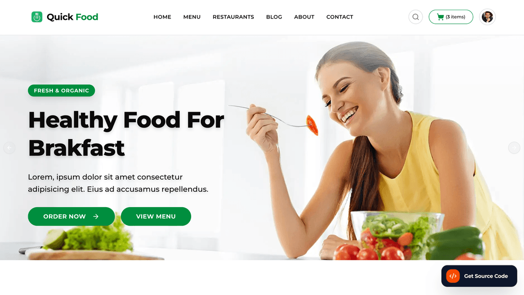 Quick Food Ecommerce Application